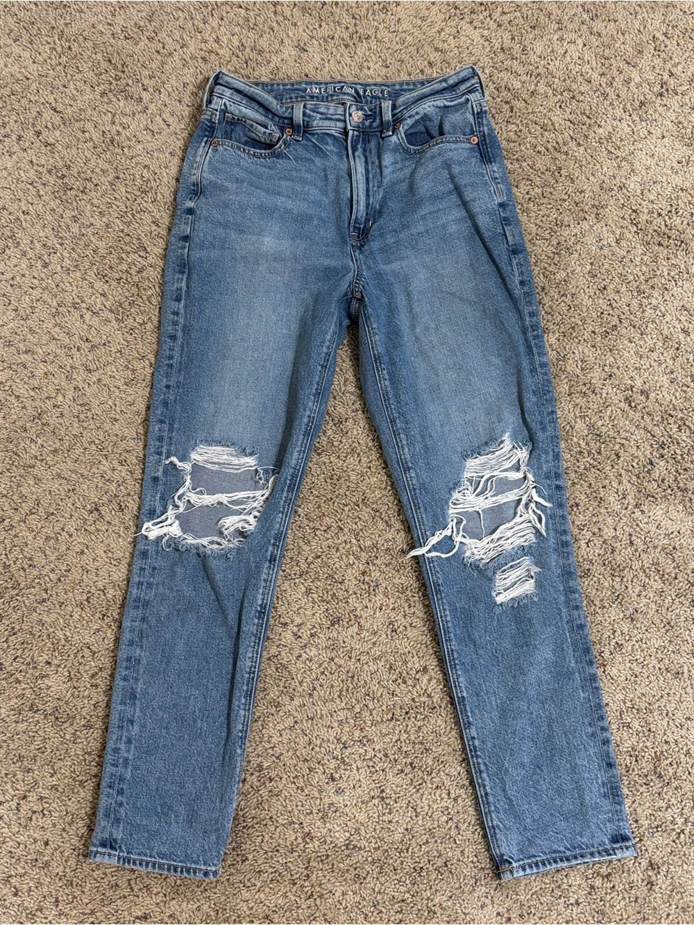 American Eagle Strigid High Rise Mom Jean